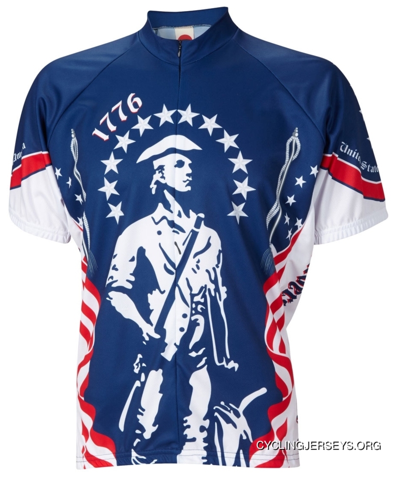 1776 Minutemen Cycling Jersey By World Jerseys Men's Short Sleeve Discount