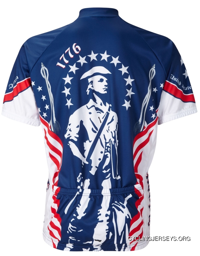 1776 Minutemen Cycling Jersey By World Jerseys Men's Short Sleeve Discount