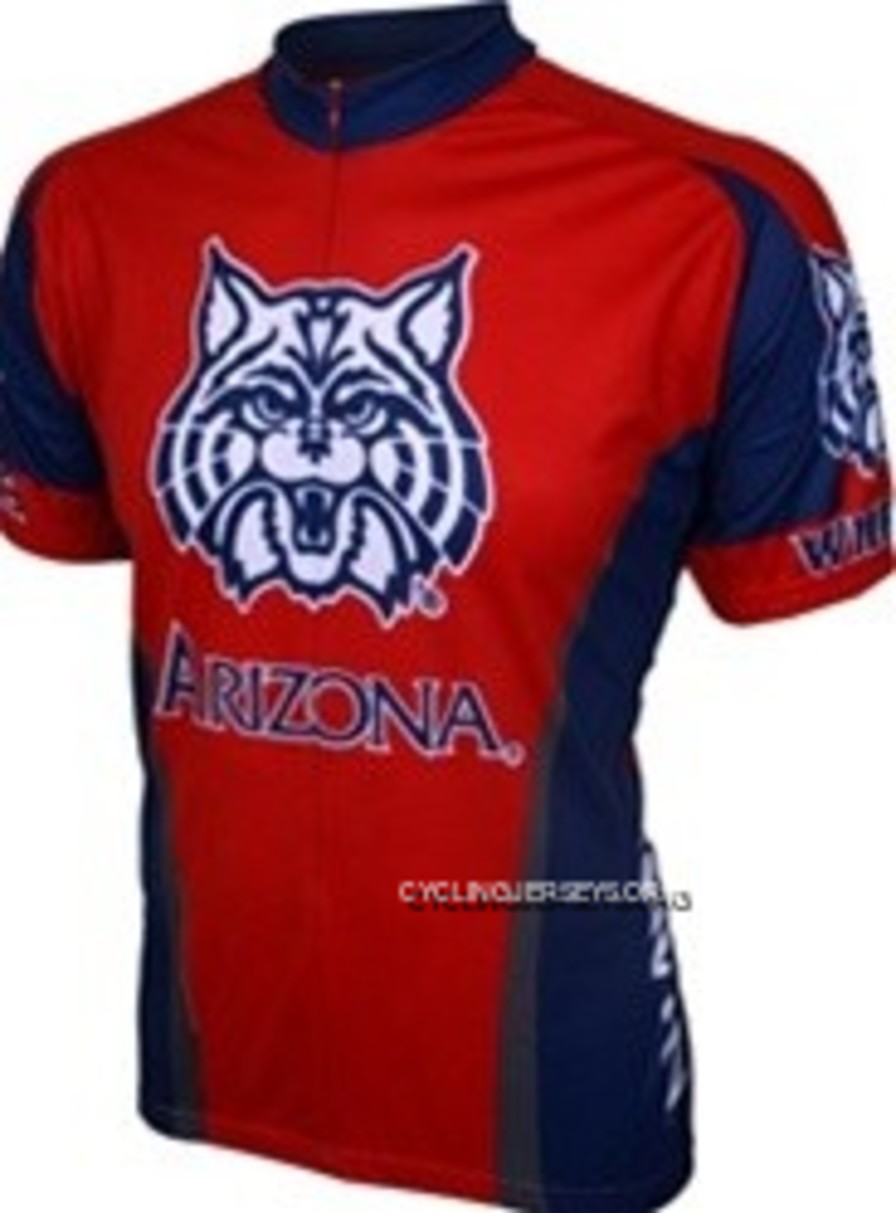 University Of Arizona Wildcats Red Cycling Short Sleeve Jersey Free Shipping
