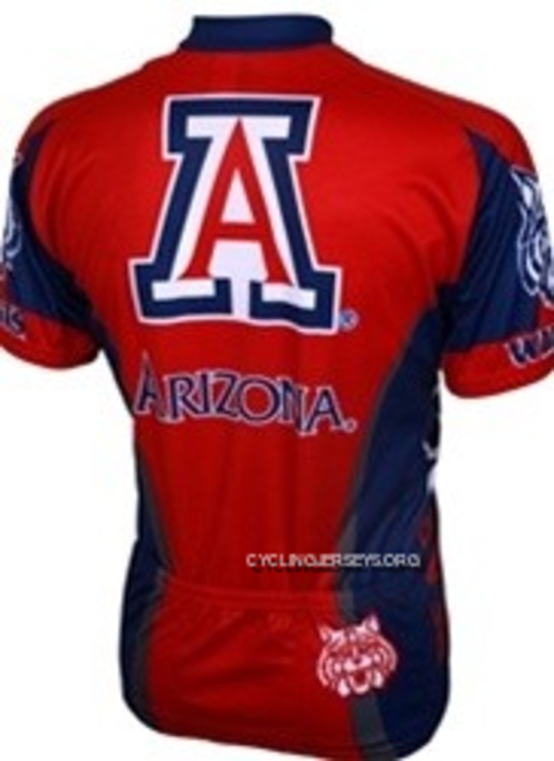 University Of Arizona Wildcats Red Cycling Short Sleeve Jersey Free Shipping