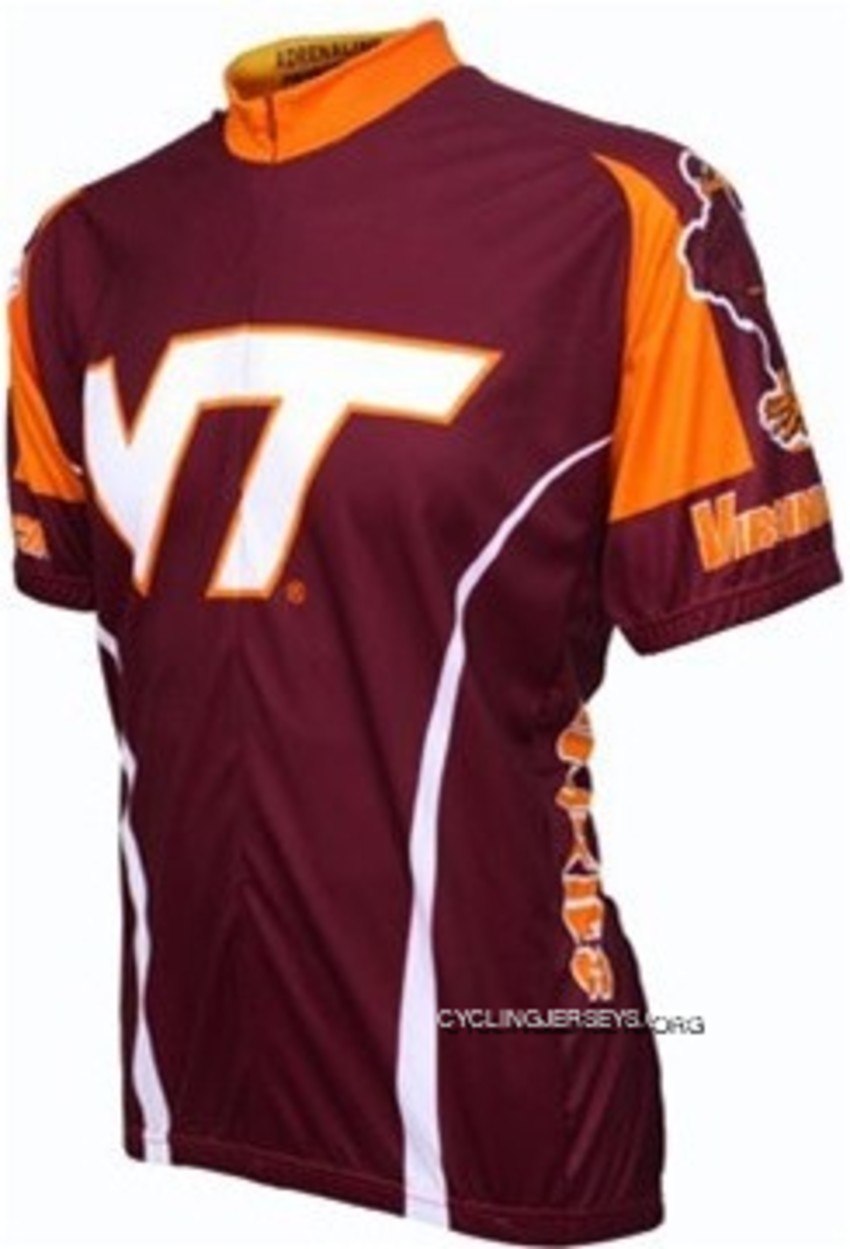 Virginia Tech College Hokies Cycling Short Sleeve Jersey Best