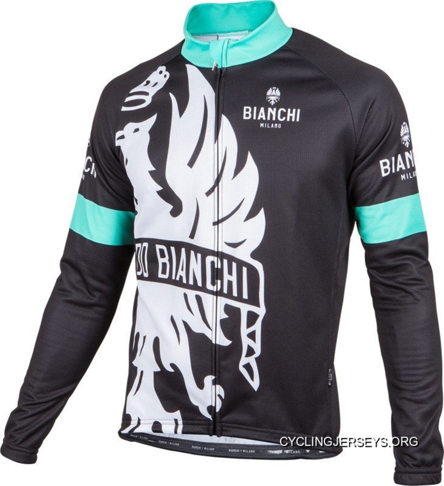 Bianchi Milano Sorisole Black Green Long Sleeve Jersey New Style