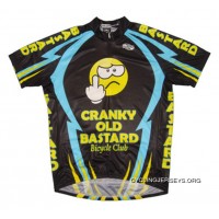 Cranky Old Bastard Cycling Jersey Men's Short Sleeve Black Blue Yellow With Sox Cheap To Buy