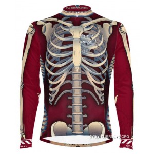 Primal Wear Bone Collector Skeleton Cycling Jersey Men's Burgandy Long Sleeve With Sox Top Deals