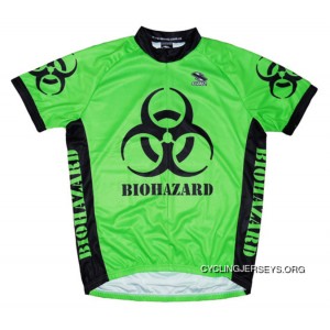 Biohazard Intense Green Cycling Jersey Men's Short Sleeve By Suarez Best