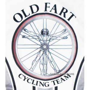 Old Fart Cycling Team Jersey By Primal Wear Men's Short Sleeve Vitruvian Man Lastest