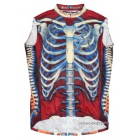 Primal Wear Bone Collector Skeleton Sleeveless Cycling Jersey Burgandy Men's Authentic