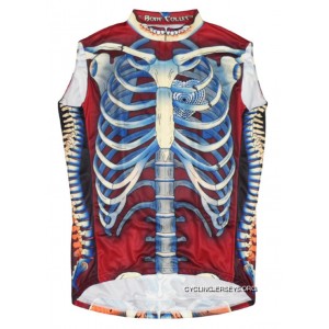 Primal Wear Bone Collector Skeleton Sleeveless Cycling Jersey Burgandy Men's Authentic