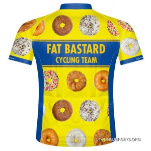Primal Wear Fat Bastard Donuts Cycling Jersey Men's Short Sleeve Yellow And Blue For Sale