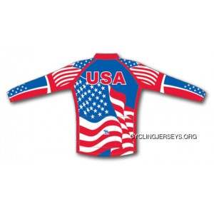 USA Flag Patriotic Cycling Jersey Men's Long Sleeve By Suarez New Release