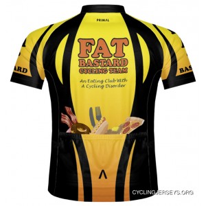 Primal Wear Fat Bastard Cycling Team Jersey Men's Short Sleeve Yellow Orange Black New Release