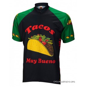 Tacos Mexican Food Cycling Jersey By World Jerseys Men's Short Sleeve Free Shipping
