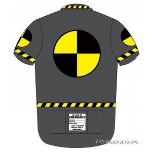 Crash Test Dummy Cycling Jersey Men's Short Sleeve By Aussie Sports Apparel Gray Yellow Black New Style