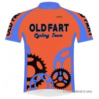 Primal Wear Old Fart Cycling Team Sprockets Cycling Jersey Men's Short Sleeve Super Bright Orange For Sale