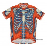 SALE $39.95 Primal Wear Bone Collector Skeleton Cycling Jersey Orange Men's Short Sleeve Authentic