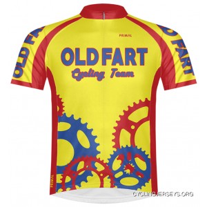 Primal Wear Old Fart Cycling Team Sprockets Cycling Jersey Men's Short Sleeve Vibrant Yellow New Release