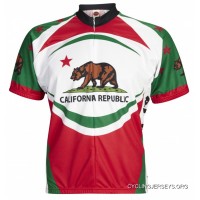 California Bear Cycling Jersey By World Jerseys Men's Short Sleeve Discount