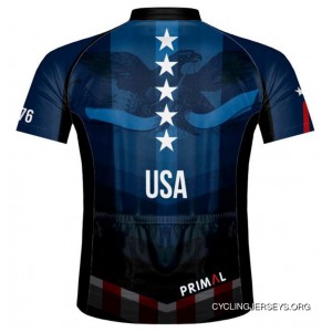Primal Wear American Patriot USA Flag Cycling Jersey Men's Short Sleeve New Style