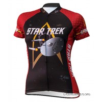 Star Trek USS Enterprise Red Engineering Womens Cycling Jersey By Brainstorm Gear Men's Short Sleeve Authentic