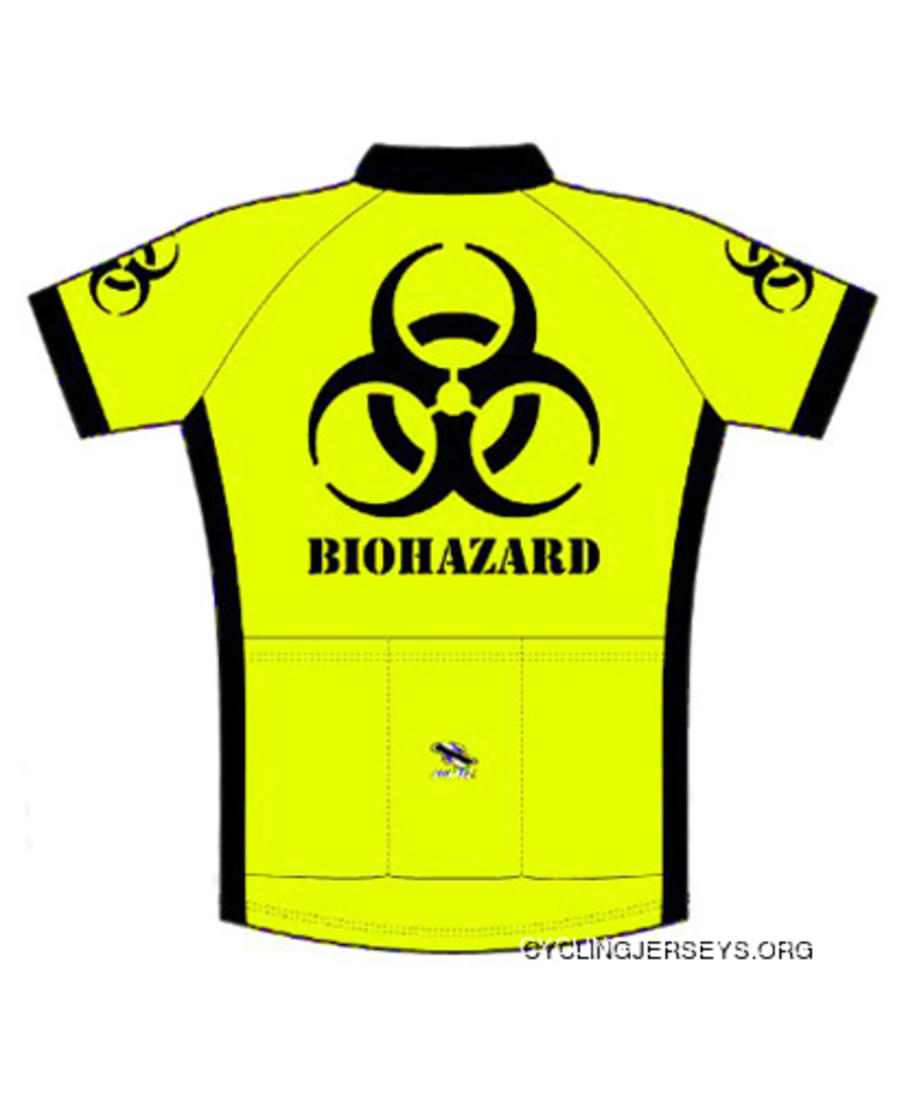 Biohazard Bright Hi-Viz Neon Yellow Cycling Jersey Men's Shortsleeve By Suarez Best