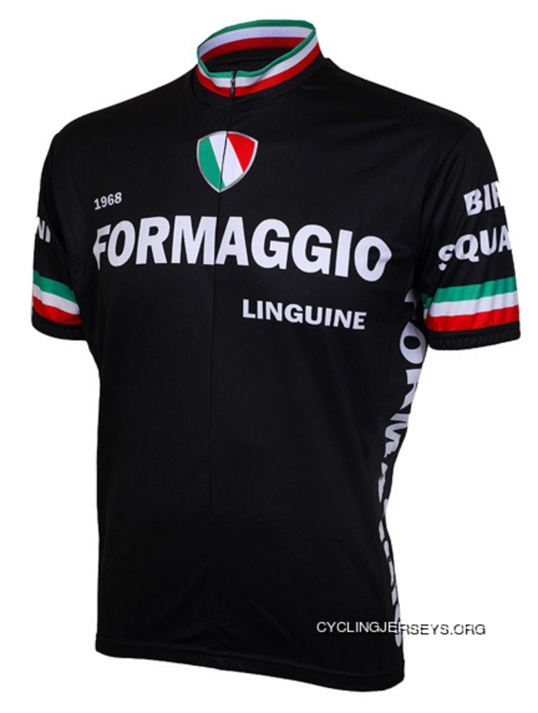 Formaggio 1968 Retro Black Cycling Jersey By World Jerseys Men's Short Sleeve With Socks New Style