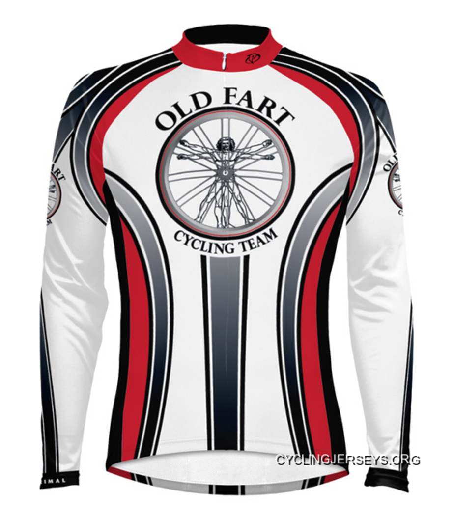 Old Fart Cycling Team Jersey By Primal Wear Men's Long Sleeve Vitruvian Man New Style