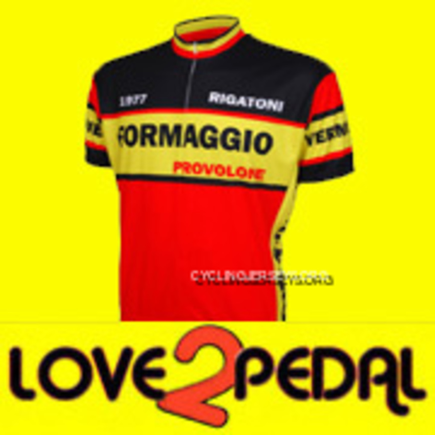 SALE $34.95 Formaggio 1977 Retro Style Men's Cycling Jersey By World Jerseys Short Sleeve Lastest
