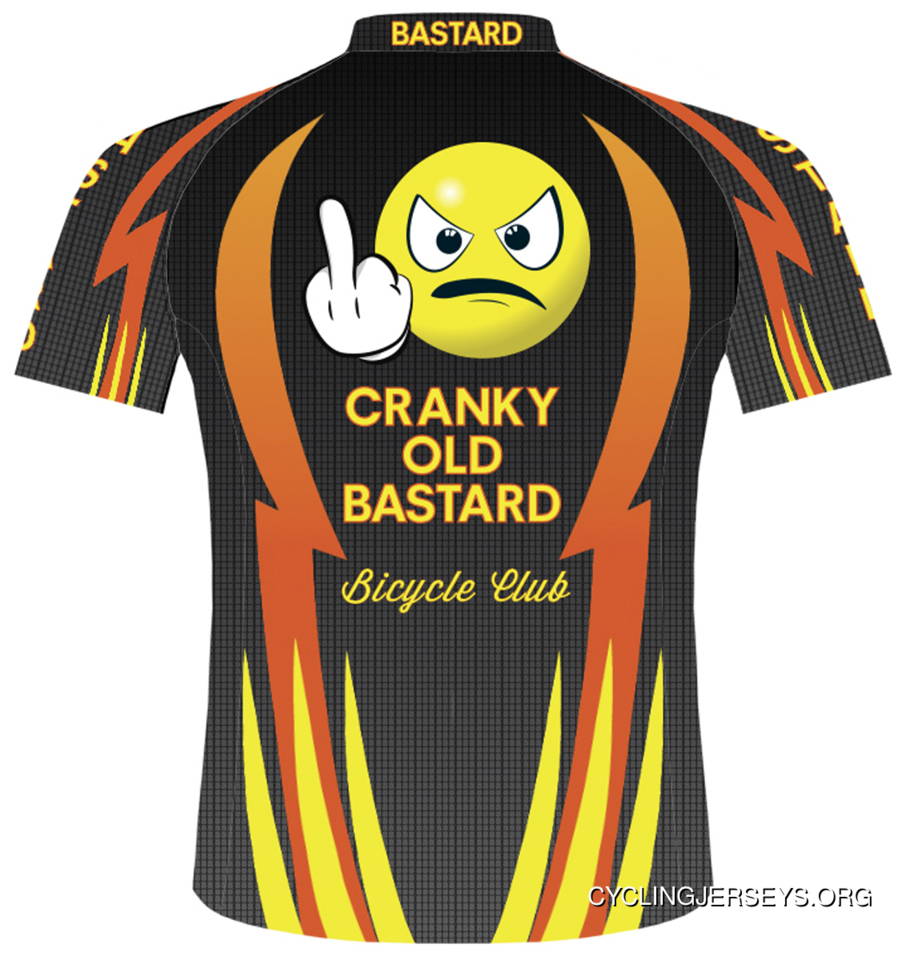 SALE $39.95 Primal Wear Cranky Old Bastard Bicycle Club Jersey Men's Short Sleeve Orange Yellow Black Super Deals