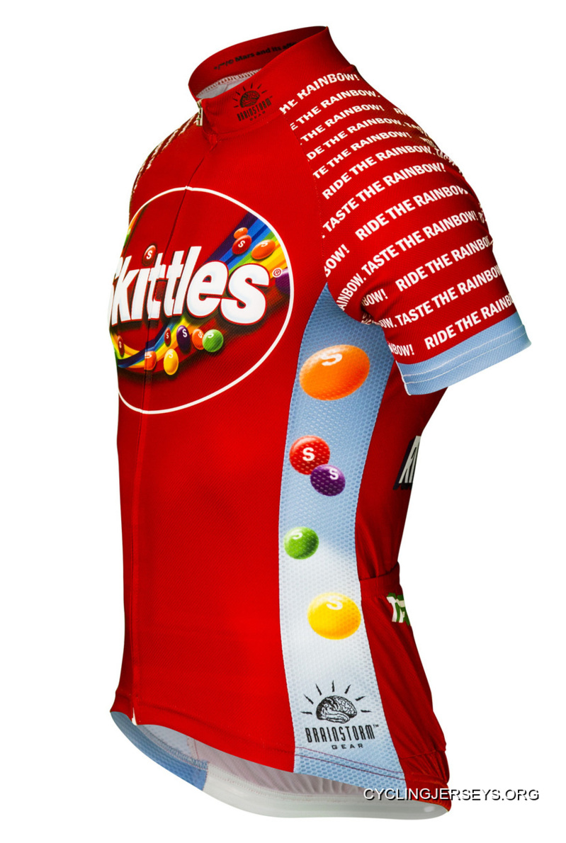 Skittles Candy Ride The Rainbow Cycling Jersey By Brainstorm Gear Men's With Socks (Free USA Shipping) Discount