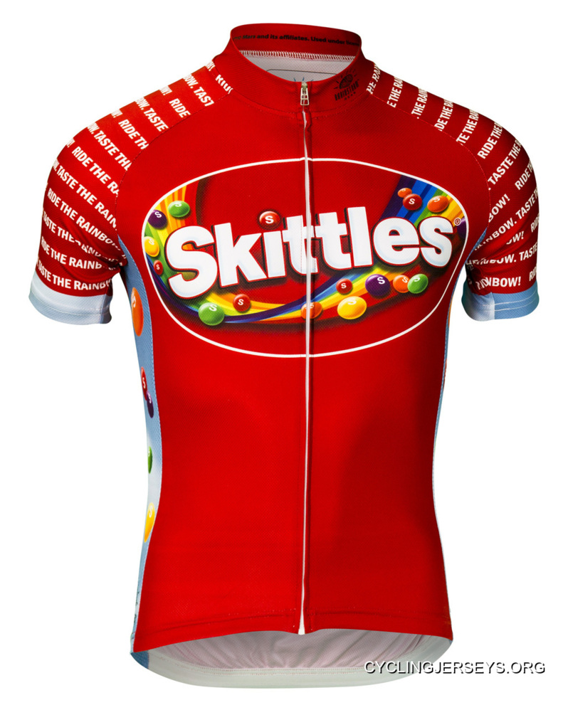 Skittles Candy Ride The Rainbow Cycling Jersey By Brainstorm Gear Men's With Socks (Free USA Shipping) Discount