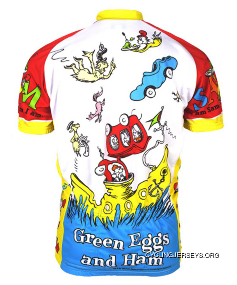 Dr. Seuss Green Eggs And Ham Cycling Jersey By Retro Image Mens Short Sleeve New Release