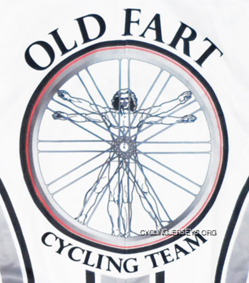 Old Fart Cycling Team Jersey By Primal Wear Men's Short Sleeve Vitruvian Man Lastest
