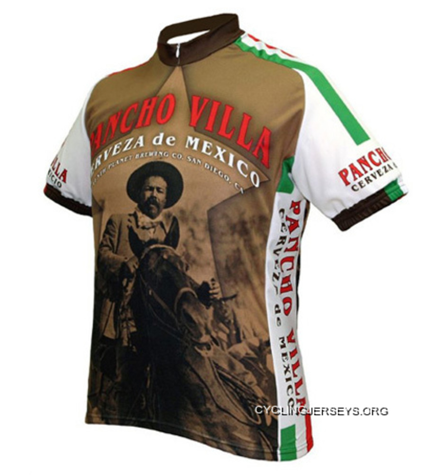 Pancho Villa Mexico Cerveza Beer Cycling Jersey By World Jerseys Short Sleeve Mens With Socks Discount