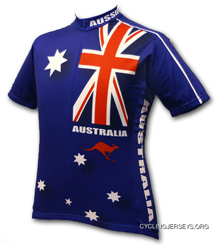 SALE $34.95 Australia Cycling Jersey By World Jerseys Men's Short Sleeve Authentic