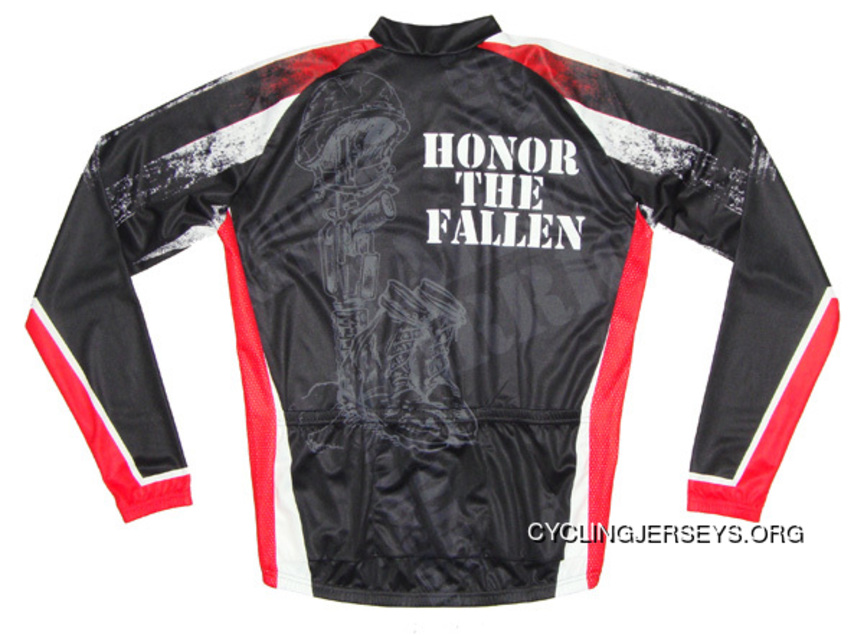 SALE $39.95 Fallen Warrior Military Tribute Cycling Jersey Long Sleeve By 83 Sportswear With Sox + Free Shipping For Sale