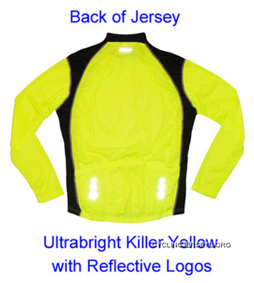 SALE Canari Sight Long Sleeve Killer Yellow (neon) Cycling Jersey Men's High Visibility New Release
