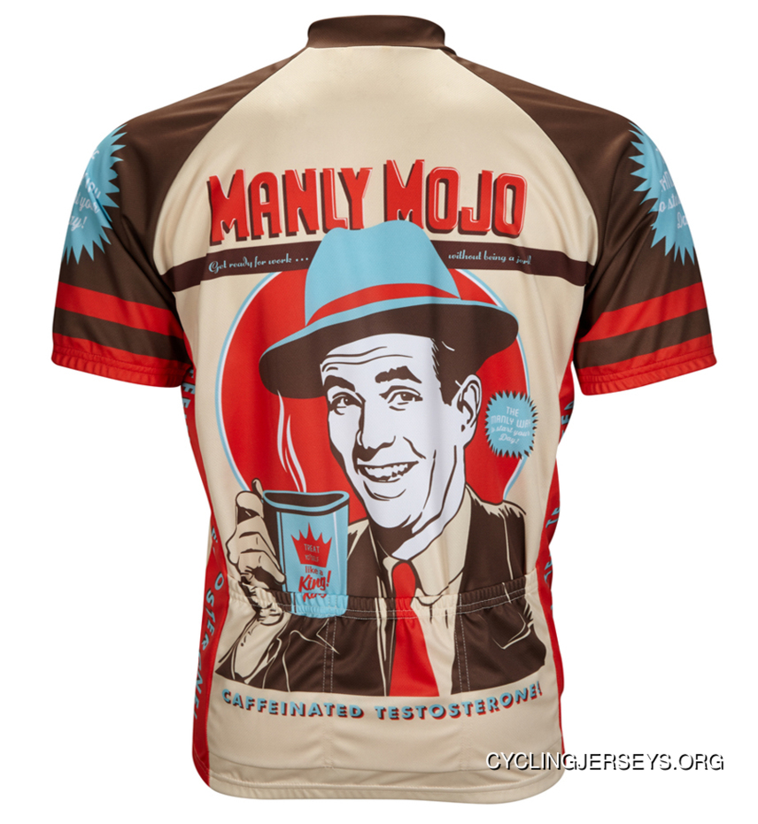 SALE Manly Mojo Coffee Cycling Jersey By World Jerseys Men's Short Sleeve For Sale