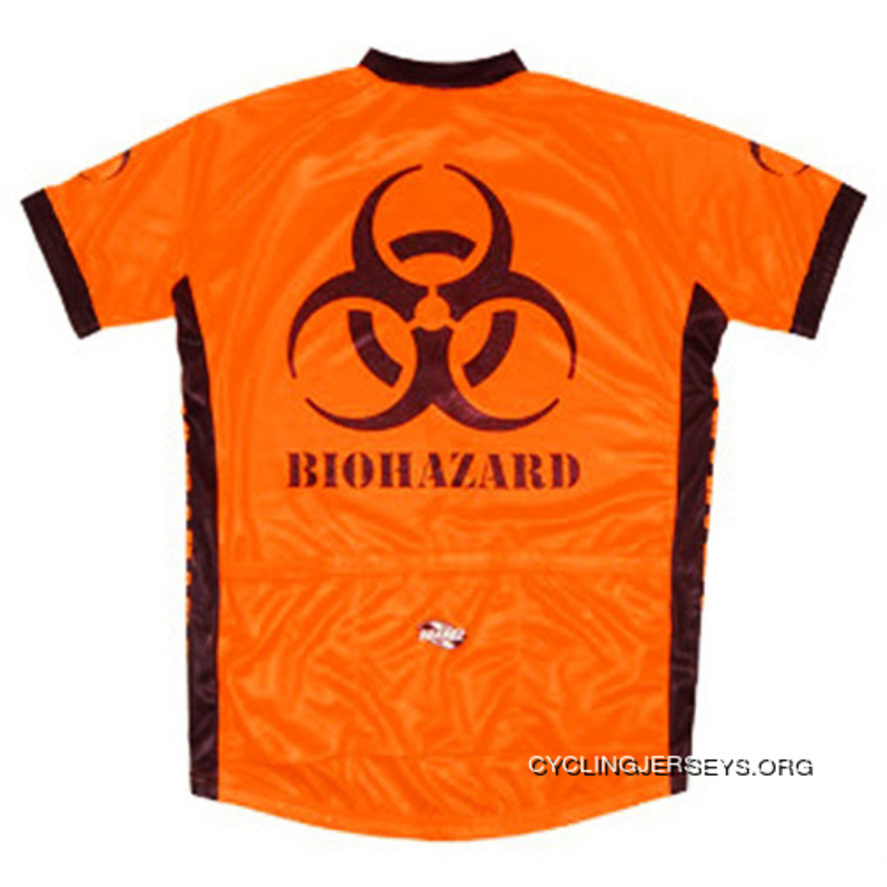 Biohazard Ultrabrite Neon Orange Cycling Jersey Men's Short Sleeve By Suarez Top Deals