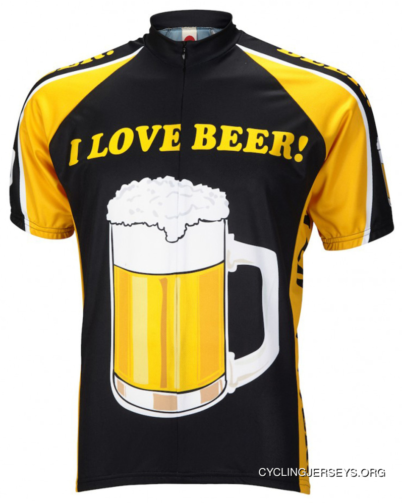 I Love Beer Cycling Jersey By World Jerseys Men's Short Sleeve Super Deals