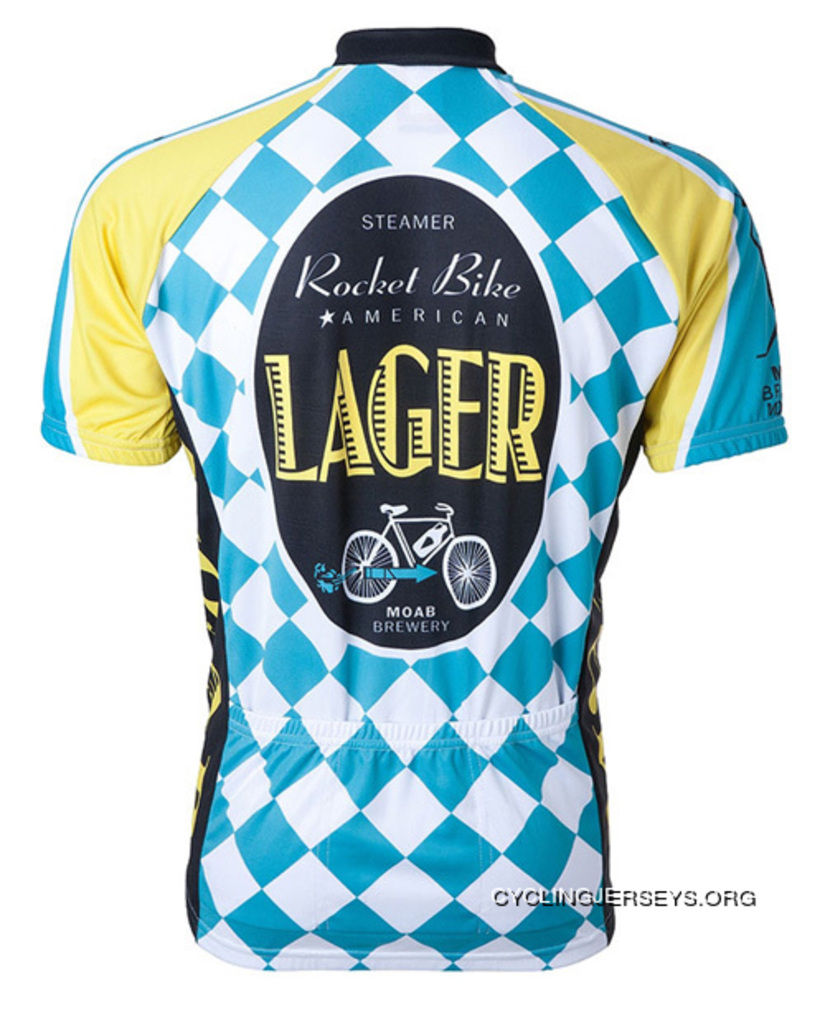 Moab Brewery Rocket Lager Ale Beer Cycling Jersey By World Jerseys Men's Short Sleeve With Socks Discount