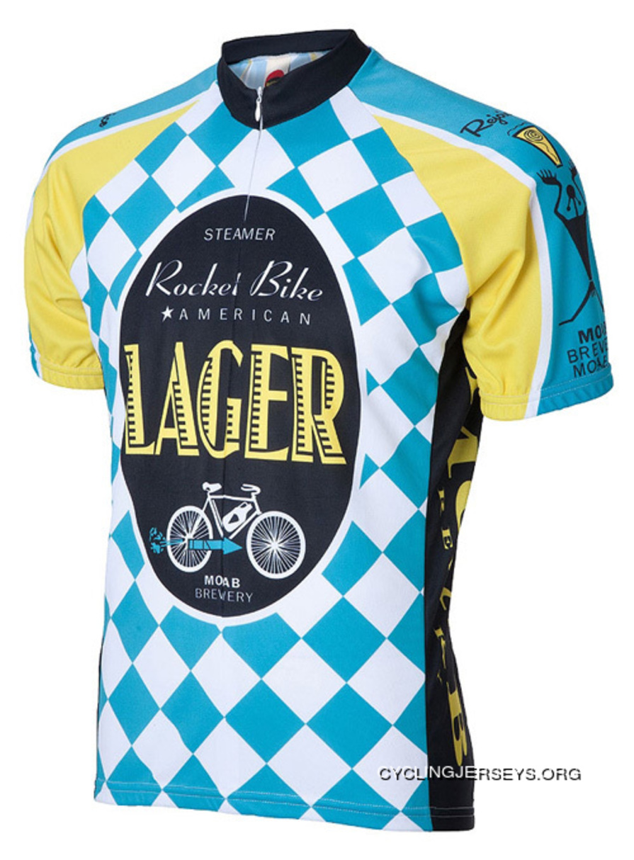 Moab Brewery Rocket Lager Ale Beer Cycling Jersey By World Jerseys Men's Short Sleeve With Socks Discount