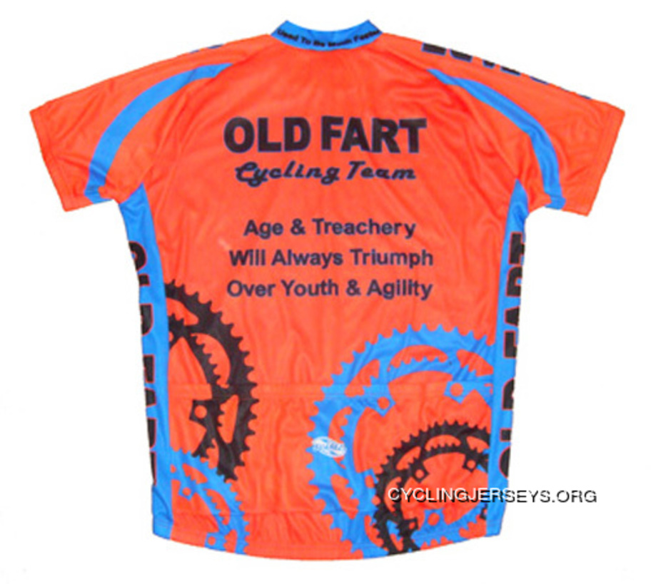 Old Fart Cycling Team Jersey Men's Short Sleeve - Ultrabright Orange - Comes Super Deals