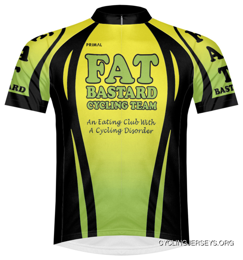 Primal Wear Fat Bastard Cycling Team Jersey Men's Short Sleeve Lime Green, Yellow And Black Free Shipping