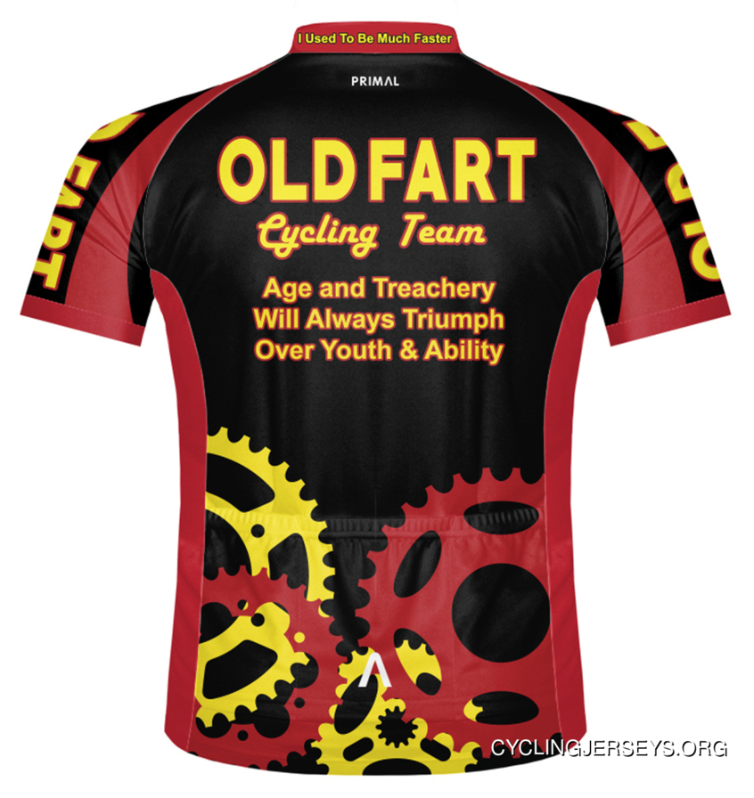 Primal Wear Old Fart Cycling Team Sprockets Cycling Jersey Men's Short Sleeve Black Discount