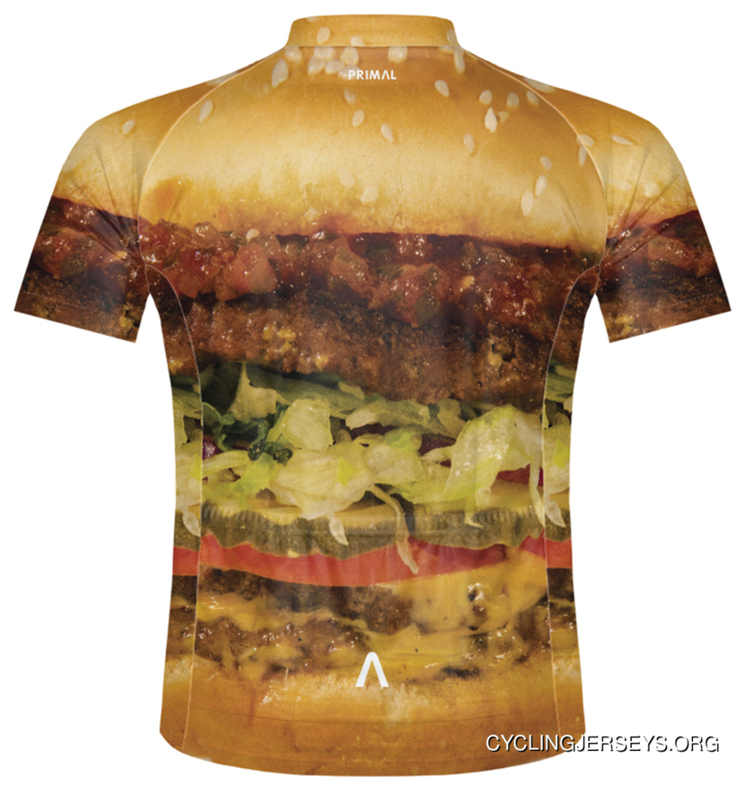 SALE $39.95 Primal Wear Hamburger Cycling Jersey Men's Short Sleeve Super Deals