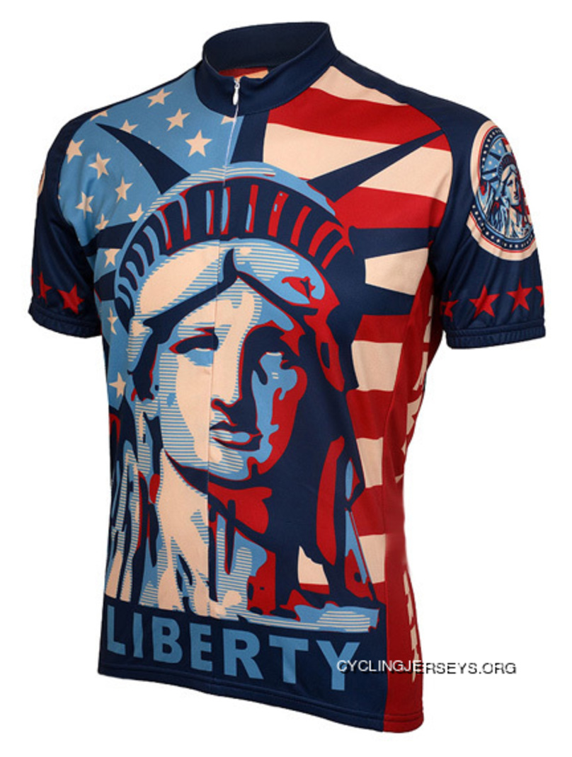Statue Of Liberty Cycling Jersey By World Jerseys Men's Short Sleeve With Socks Online