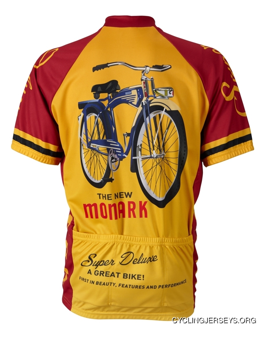 SALE $34.95 Monark Bicycle Retro Cycling Jersey By World Jerseys Men's Short Sleeve Authentic