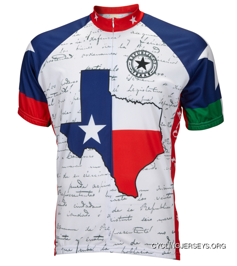 Texas Flag Cycling Jersey By World Jerseys Men's Short Sleeve Best