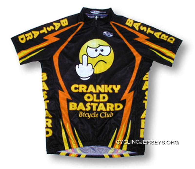 Cranky Old Bastard Bicycle Club Team Cycling Jersey Men's - Orange,Yellow, Black With Socks Lastest