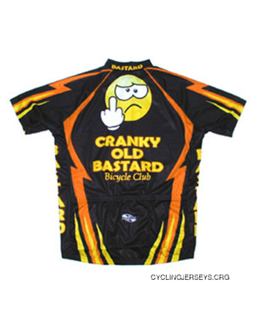 Cranky Old Bastard Bicycle Club Team Cycling Jersey Men's - Orange,Yellow, Black With Socks Lastest